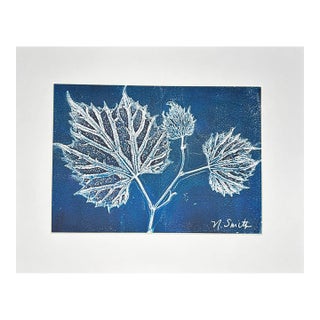 Botanical Impressions No. 10 — Original Acrylic Monoprint Leaf Trio For Sale