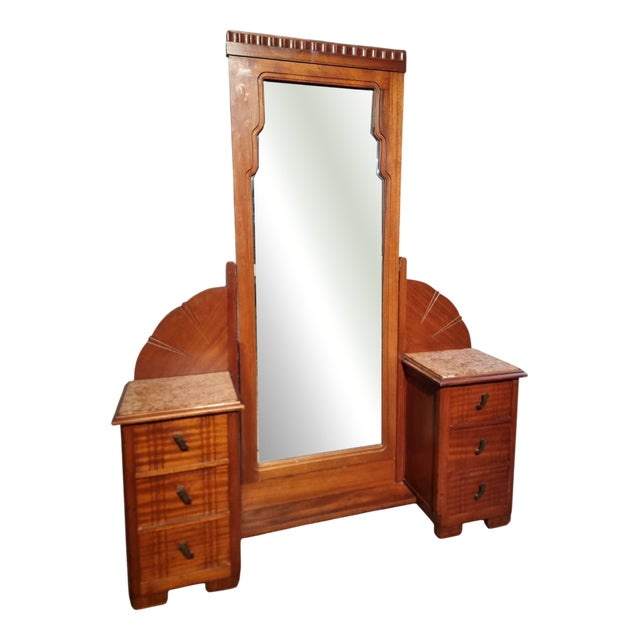 Art Deco Mahogany Dressing Table, France, 1920s For Sale