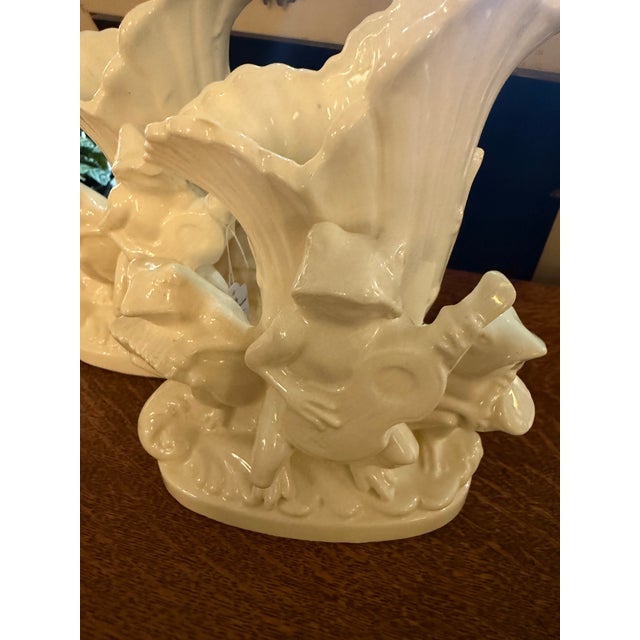 1930s Vintage Frog Band Jardinière Vase Pair, Made in Japan For Sale - Image 5 of 7