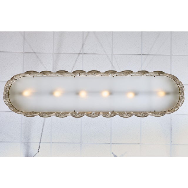 Venetian Glass Chandelier, Murano, Italy, Smoked Glass and Brass For Sale - Image 9 of 9