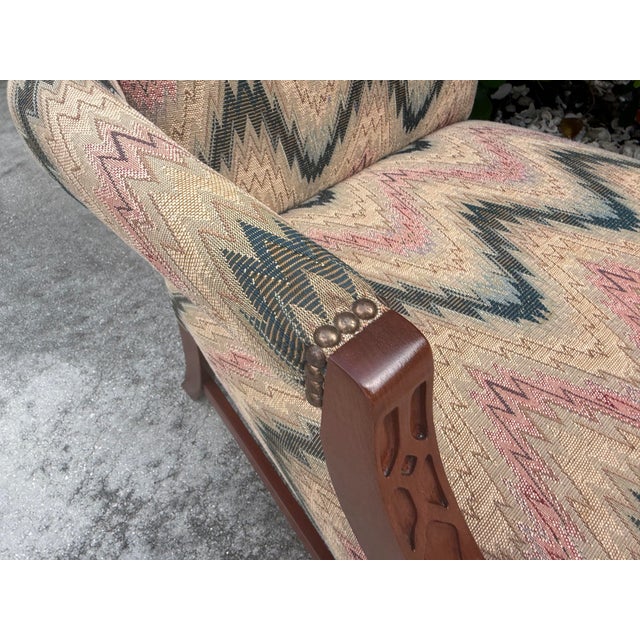 Vintage American Flamestitch Lounge Chair With Nailhead Trim For Sale - Image 12 of 12