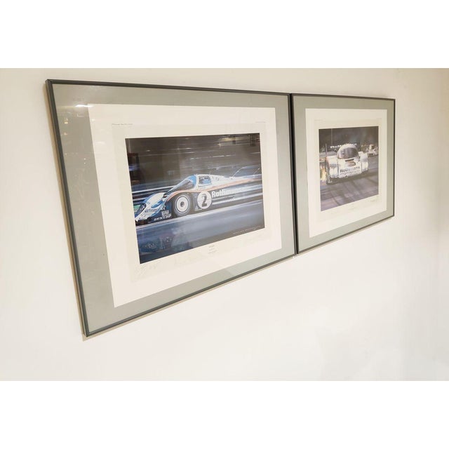 Two prints originally by Nicholas Watts (both works signed by the artist bottom right) depicting Stefan Bellof's and Derke...