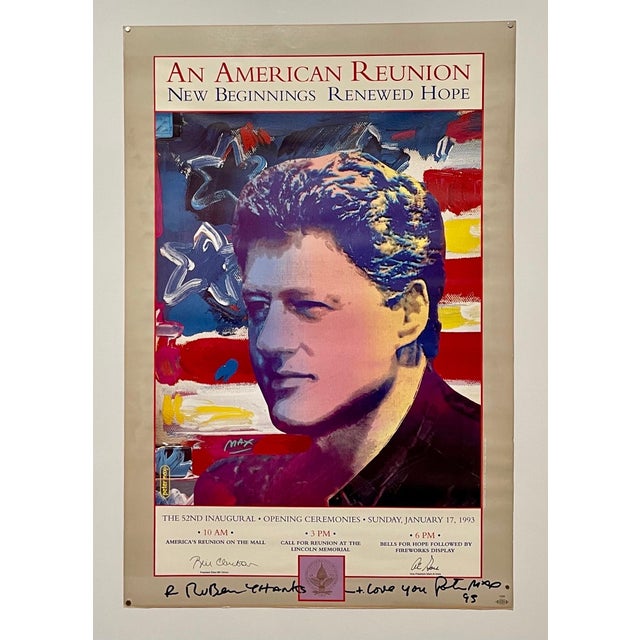 Artist: Peter Max, German/American (1937 - ) Title: Bill Clinton Inaugural, An American Reunion, New Beginnings, Renewed...