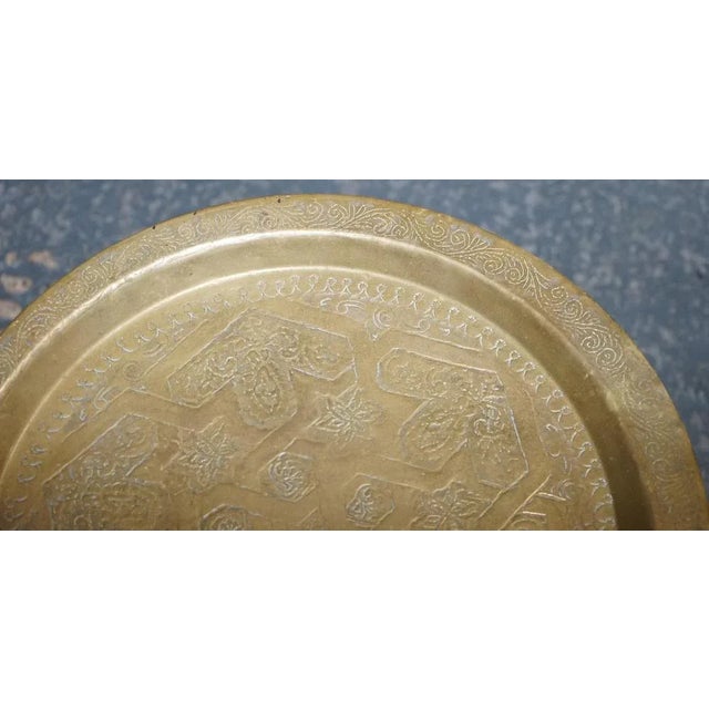 Gold Vintage Moorish Moroccan Brass Folding Tray Table, 1920s For Sale - Image 8 of 14