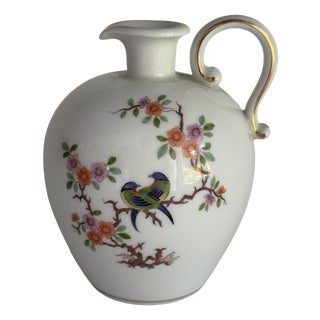 Neuer Auschnitt Vase with Gilt Indian Flower and Bird Painting from Meissen, 1990s For Sale