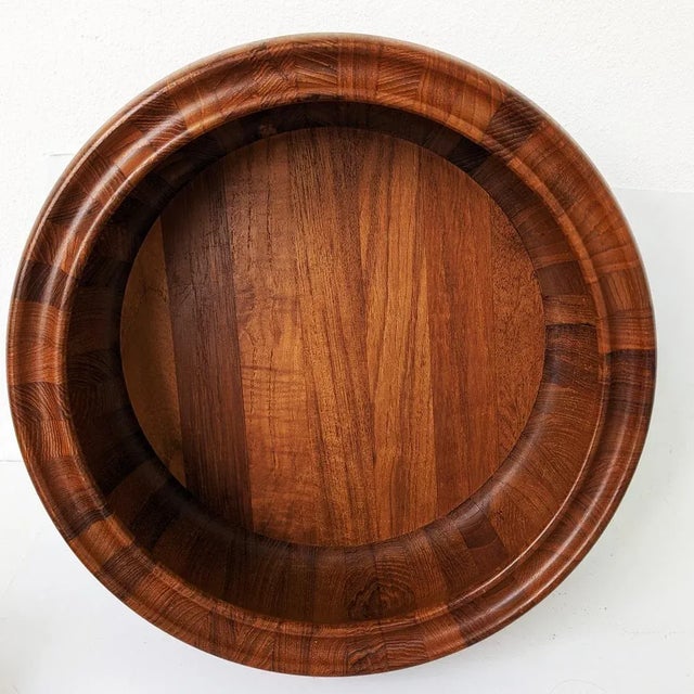 Chestnut 1960s Digsmed Staved Teak Wood Bowls, Set of 9 For Sale - Image 8 of 11