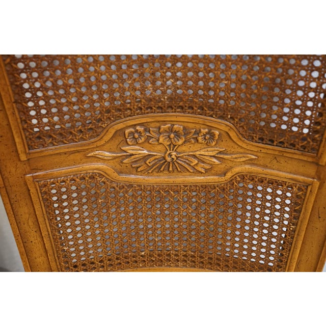 Brown Henredon Furniture Walnut Italian Mediterranean Cane Back Dining Side Chair For Sale - Image 8 of 10