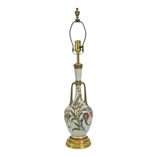 Antique Royal Worcester Persian Style Porcelain English Country Vase Table Lamp For Sale