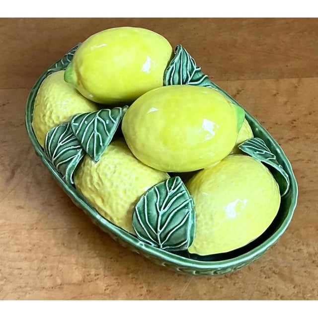 Vintage Italian Yellow Lemon Ceramic Centerpiece For Sale - Image 10 of 12