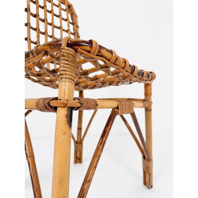 Mid-Century Modern Italian Bamboo, Cane and Rattan Dining Chairs, 1960s, Set of 4 For Sale - Image 16 of 18