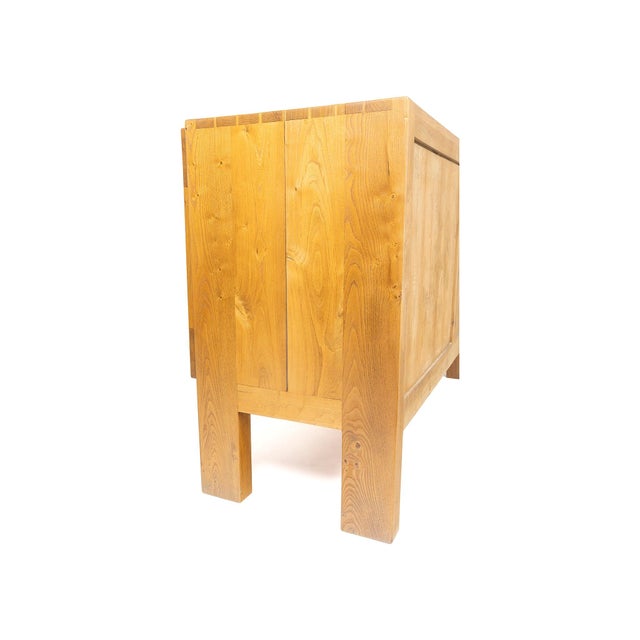 2-Door Buffet in Elm attributed to Maison Regain, 1970 For Sale - Image 11 of 16