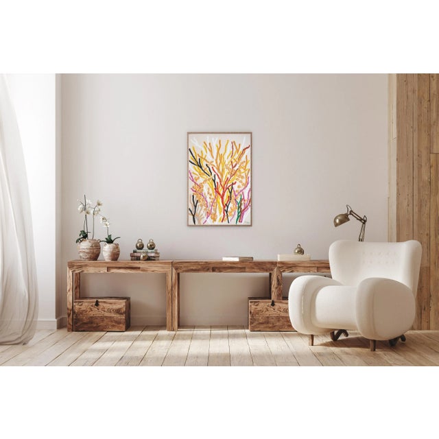 2025, Abstract Organic Seascape, Coral Forest, Orange Marine Flora, Gouache Crayon on Watercolor Paper by Romina Milano For Sale In Miami - Image 6 of 8