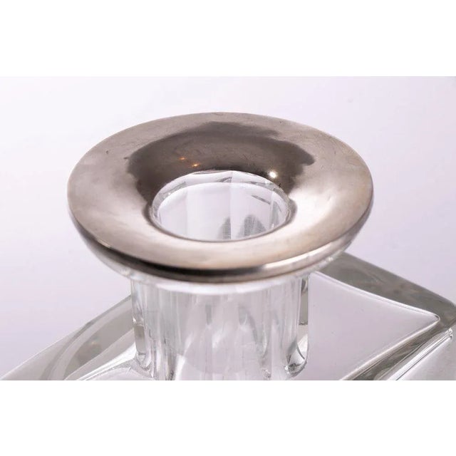 1930s French Art Deco Modernist Silver Collared Decanter by Jean Luce, 1930s For Sale - Image 5 of 8