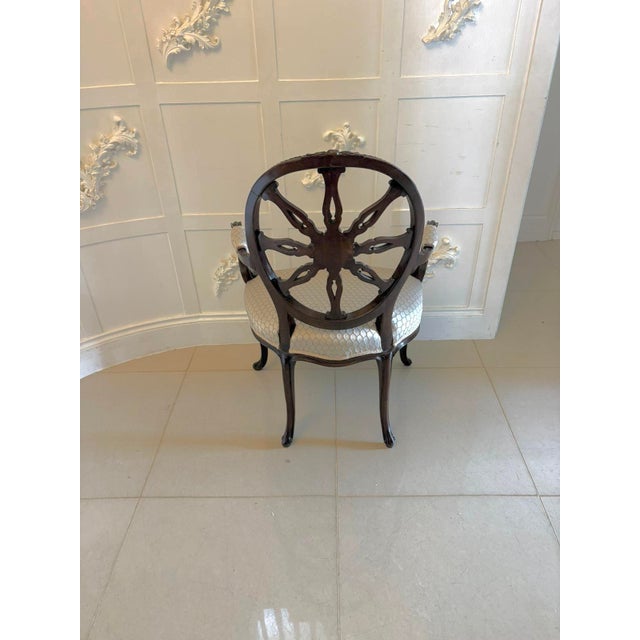 Antique Victorian Carved Mahogany Spider Web Back Desk Chairs, 1880, Set of 2 For Sale - Image 4 of 16