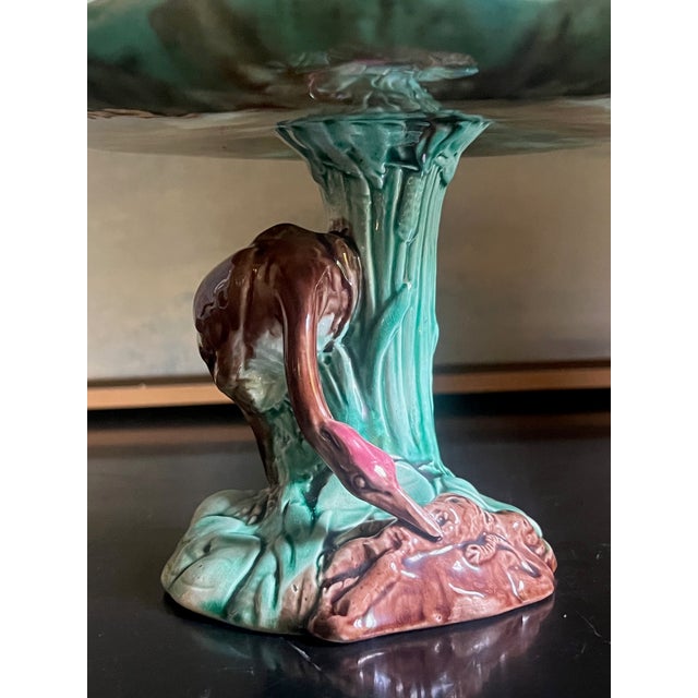 Antique Pond Lily, Heron Centerpiece Stand, C. 1880's For Sale - Image 4 of 12