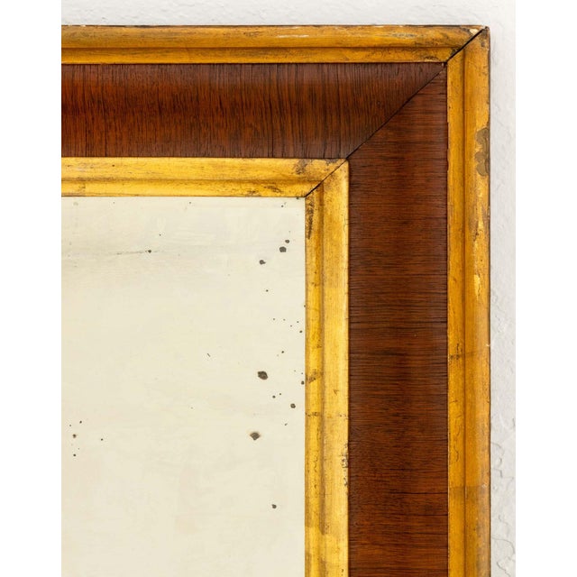 American American Gilt Trim and Mahogany Framed Mirror For Sale - Image 3 of 7