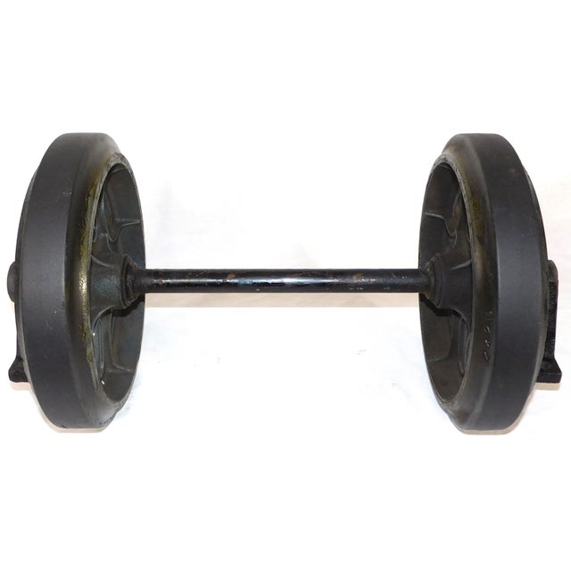 Vintage Howe Scale Company Industrial Oak & Cast Iron Factory/Railroad Cart For Sale - Image 14 of 18