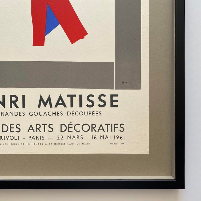 Henri Matisse Vintage 1961 Mourlot Fine Art Lithograph Print Framed Mid Century Modernist Paris Exhibition Poster " Le Danseur " 1937 For Sale - Image 13 of 14