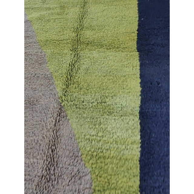Contemporary Multicolor Color Block Wool Moroccan Rug For Sale - Image 9 of 11