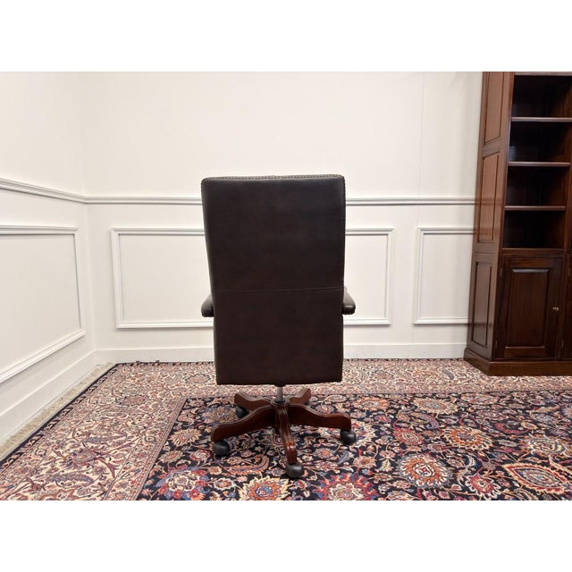 English Chesterfield Desk Chair in Oxblood Leather For Sale - Image 4 of 8