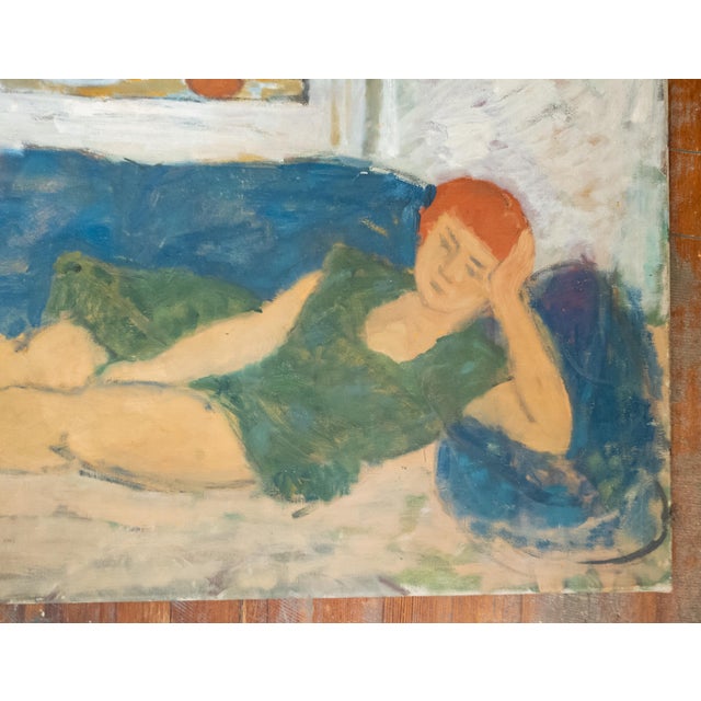 Mid-Century Modern French or American School Figure Reclining in Style of Milton Avery For Sale In New York - Image 6 of 11