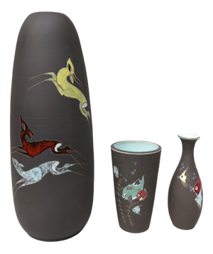 Flower Vases from Kiechle Ceramics, 1950s, Set of 3
