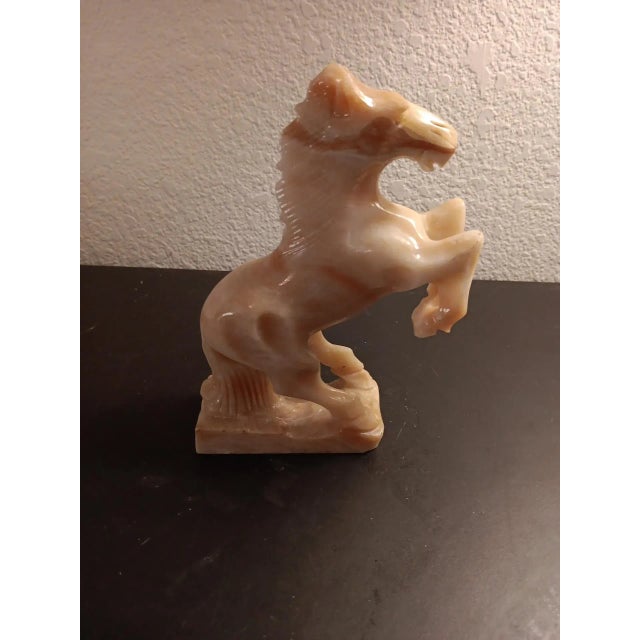 1980s Vintage Carved Variegated Solid Onyx Gallop Horse Sculpture For Sale - Image 5 of 6