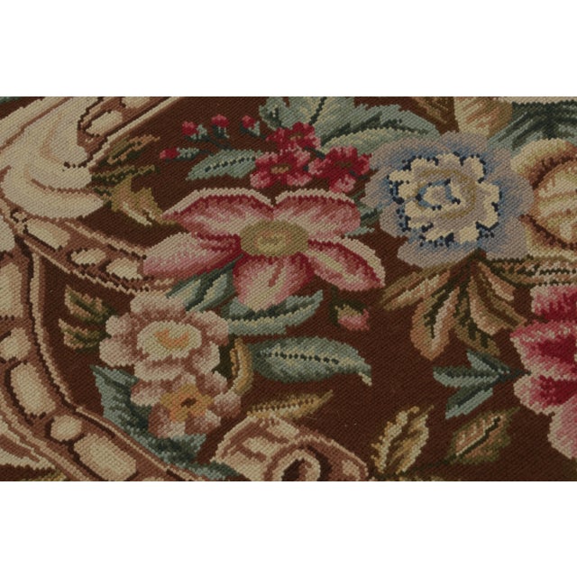 Textile Rug & Kilim’s European Flatweave Rug in Brown With Botanicals “Acanthus” For Sale - Image 7 of 8