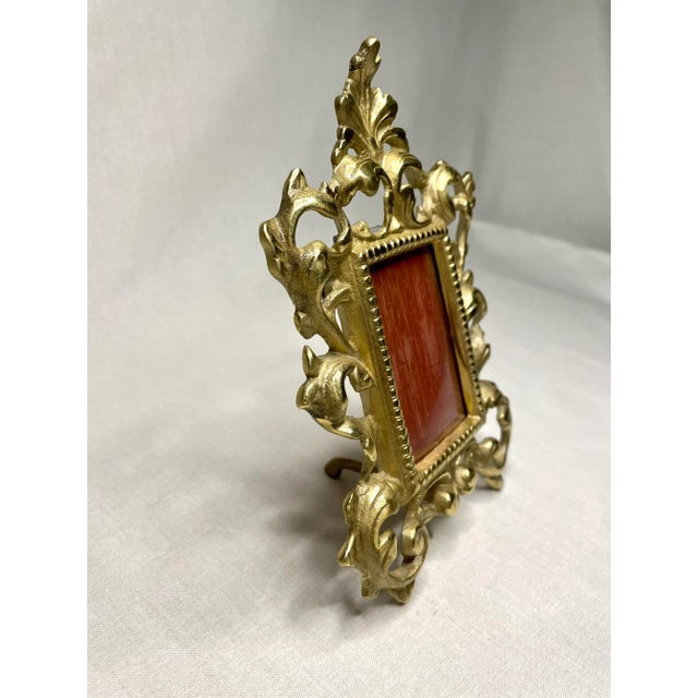 Vintage Rococo Solid Brass Frame, Small For Sale - Image 12 of 12
