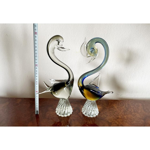 Venetian Murano Glass Swans, 1970s, Set of 2 For Sale - Image 14 of 17