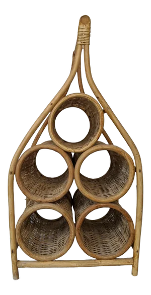 1980s Wicker Wine Caddy