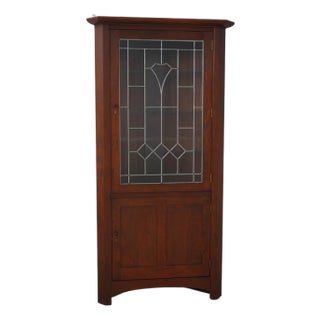 Stickley Arts & Crafts Mission Cherry Corner Cabinet For Sale