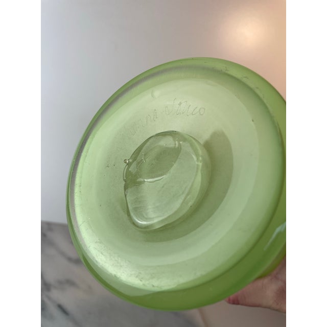 Dehanna Jones Contemporary Art Glass Vase — Signed Pale Lime Green Studio Glass For Sale In Seattle - Image 6 of 9