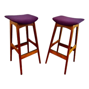Pair Teak Bar Stools by Johannes Andersen