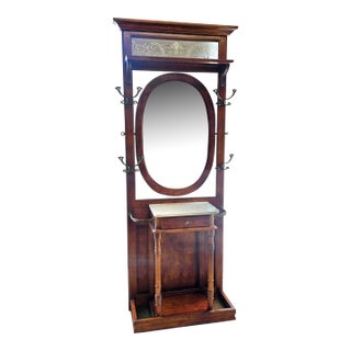 Vintage Apothecary Hallstand With Mirror For Sale