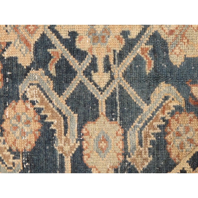 Blue Antique Circa 1900 Slightly Distressed Malayer Area Rug 4'4 X 5'5 For Sale - Image 8 of 11
