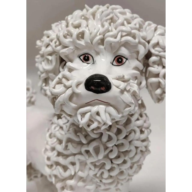 Antique White Vintage Hollywood Regency Spaghetti Poodle Sculpture Circa 1950's For Sale - Image 8 of 11