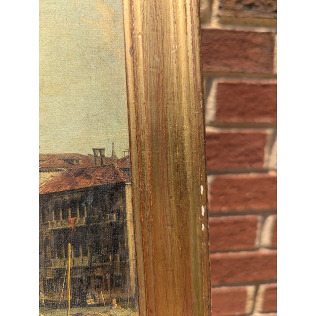 Early 20th Century Italian Florentine Framed Venice Canal Art For Sale - Image 11 of 13