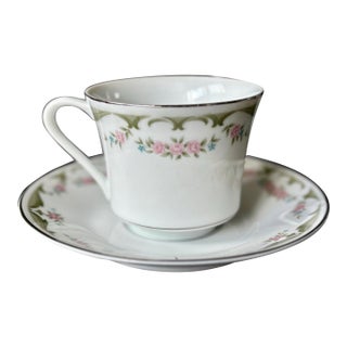 Vintage Wyndham China Cup and Saucer, Lizbeth Pink Rose Pattern 341 For Sale