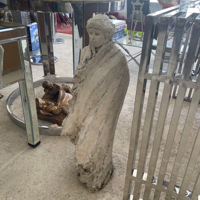 Sculpture Materials Vintage Woman Plaster Sculpture For Sale - Image 7 of 7