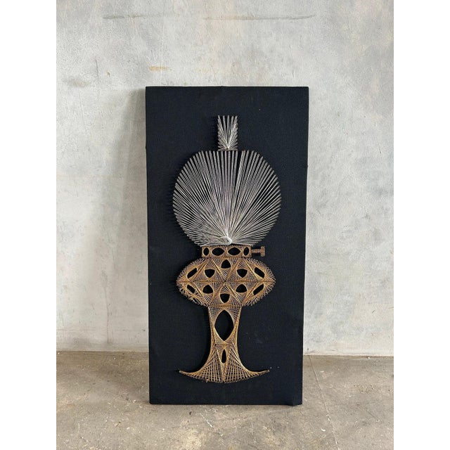 Mid-Century Black and Gold Oil Lamp String Artwork For Sale - Image 9 of 13