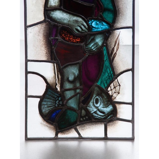 Hand-Crafted Art Glass Window, 1950 For Sale - Image 9 of 14