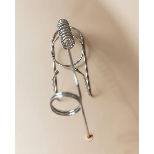 Metal Vintage Space Age Stainless Steel Spiral Bottle Holder, Italy, 1980s For Sale - Image 7 of 11