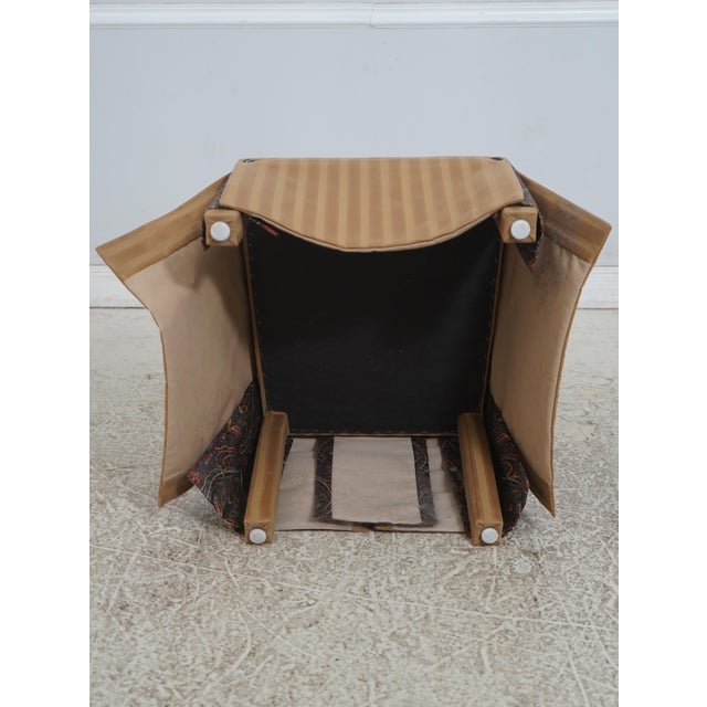 Pair of Upholstered Skirted Parsons Host High Back Chairs For Sale - Image 18 of 18