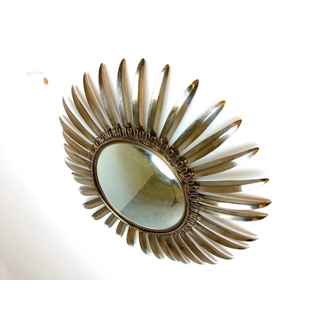 Vintage Brass Sunburst Mirror, 1970s For Sale - Image 10 of 13