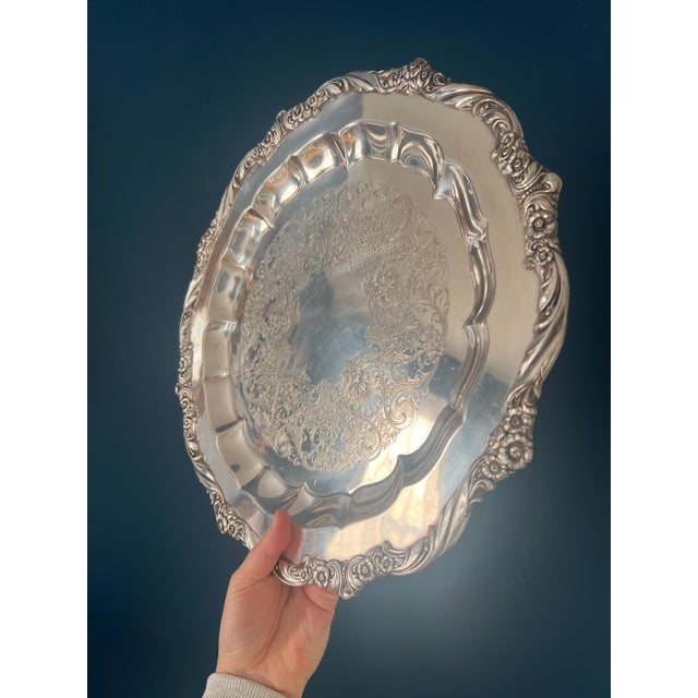 Rogers Bros “Heritage” Silverplate Tray For Sale - Image 4 of 10