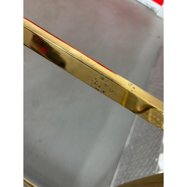 Hollywood Regency Brass Vanity / Desk in the Milo Baughman Style. Circa 1970s For Sale - Image 9 of 18