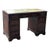 Pedestal Desk with Green Leather Top. 123 x 62 cms 75 cms high Splits in 3 pieces for easier transportation. Signs of wear...