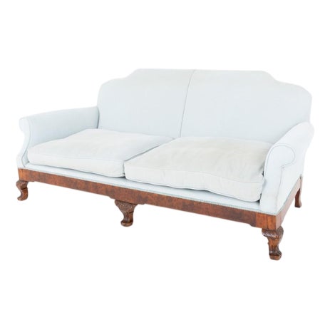 Chippendale Revival Settee Sofa in Walnut, 1890s For Sale