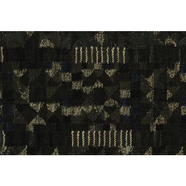 2010s Rug & Kilim’s Scandinavian Style Kilim Runner Rug in Brown Geometric Patterns For Sale - Image 5 of 8